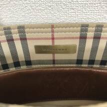 G※ BURBERRY バーバリー キャンバス ハンドバッグ トートバッグ バッグ かばん レディース ベージュ系 傷 汚れ シミ ヨレ ほつれ 有り_画像10