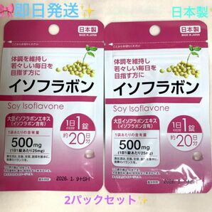 ★☆★イソフラボンサプリメント2袋セット(1日1錠　約20日分×2袋) 日本製