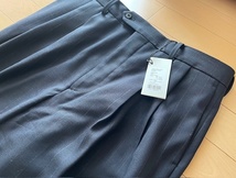 AURALEE オーラリー　HARD TWIST WOOL PANAMA STRIPE SLACKS サイズ4 タグ付き NAVY_画像3