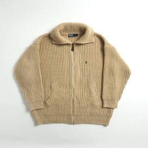 ラルフローレン　Ralph Lauren　ウール１００％　ドライバーズニット　ベージュ　美品　メンズ