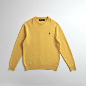 ラルフローレン　Ralph Lauren　ウール１００％　ニット　セーター　イエロー　美品　メンズ