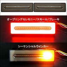 小型 ファイバー LEDテールランプ (21) スモーク 12/24V兼用 左右セット オープニングセレモニー シーケンシャルウインカー/18Б_画像2