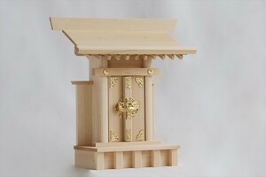 神棚 一社 単品 中天理 ■ 優雅な高級一社 美・木曽ひのき サイズ約 (cm) 高さ29.5 幅28.5 奥行11.5