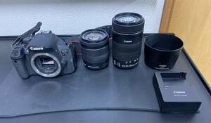 Canon　キャノン　EOS kiss X7i デジタル一眼レフカメラ EF-S 18-55㎜　1:3.5-5.6 IS STM EF-S 55-250㎜ IS STM　レンズ　カメラ用品