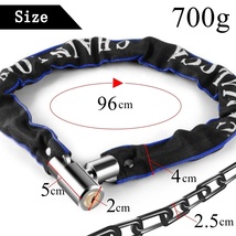 （D）チェーンロック 自転車 バイク ワイヤーロック 盗難防止 子供 防犯 鍵 チェーンワイヤー 長い 原付 バイクロックキー 極太_画像2