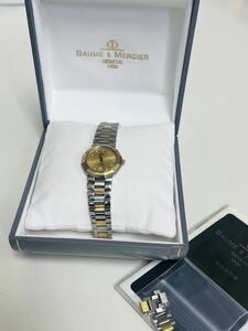 Baume & Mercier ボーム＆メルシェ　Riviera リビエラ　クオーツ　5231.3 レディース腕時計 ゴールド文字盤　11Pダイヤ　不動品　