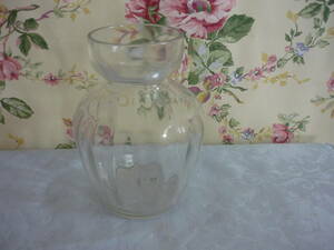 昭和レトロ　球根水栽培　ガラス製　花瓶　フラワーベース