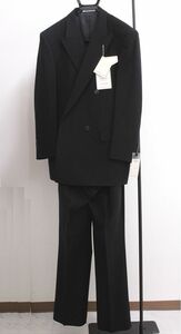 очень красивый товар * Yamamoto .. мужской двойной чёрный формальный костюм AB4 шерсть 99.5%* two tuck / регулировщик есть * рост 165./ грудь 94./ ткань to84.