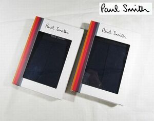 ◇e51新品 国内正規品 定価6,600円ポールスミス Paul Smith REGULARボクサーパンツ2枚セット前開き 【M】紺 ブランドロゴ マルチストライプ