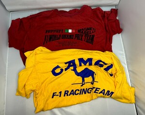 1980年代当時物正規品のF-1 Tシャツ　CAMEL HONDA ＆ FERRARI2枚セット