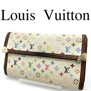 Louis Vuitton ルイヴィトン 長財布 マルチカラー 総柄 Lvロゴ