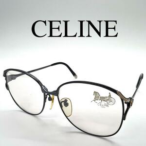 CELINE セリーヌ メガネ 眼鏡度なし マカダム サイドロゴ フルリム