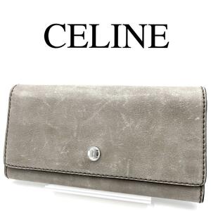 CELINE セリーヌ 長財布 マカダム ワンポイントロゴ ロゴ金具 レザー