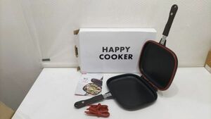 ■HAPPY COOKER ハッピークッカー グルメパン 両面フライパン マグネット 調理器具 取説付 未使用品■Y