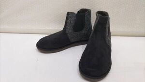 ■Harris Tweed ハリスツイード シューズ 靴 ショートブーツ ブラック レディース Mサイズ■Y