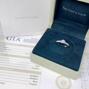 ヴァンクリ ロマンス ソリティア エタニティ ダイヤモンドリング 0.30ct PT950 計0.51ct Van Cleef & Arpels 鑑定書 GIAの画像8