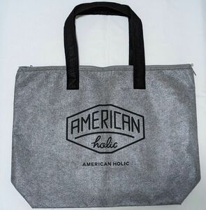 AMERICAN HOLIC　大きめトートバッグ　エコバッグ　フェルト素材　グレー