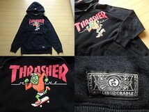 【ROLLING CRADLE×THRASHER】コラボ スウェットパーカー ブラック SIZE:LARGE (ローリングクレイドル,スラッシャー)_画像6