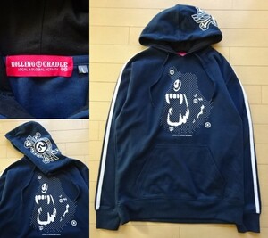 【ROLLING CRADLE】袖ライン入り スウェットパーカー ネイビー SIZE:MEDIUM (ローリングクレイドル)