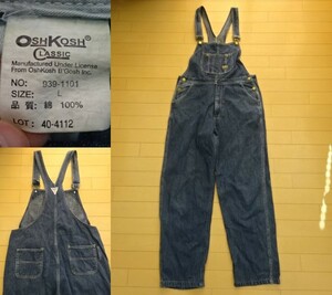 【OSHKOSH】デニム オーバーオール インディゴブルー SIZE:LARGE (オシュコシュ)