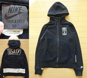 【NIKE】USATF フルジップ スウェットパーカー ブラック SIZE:MEDIUM (ナイキ)