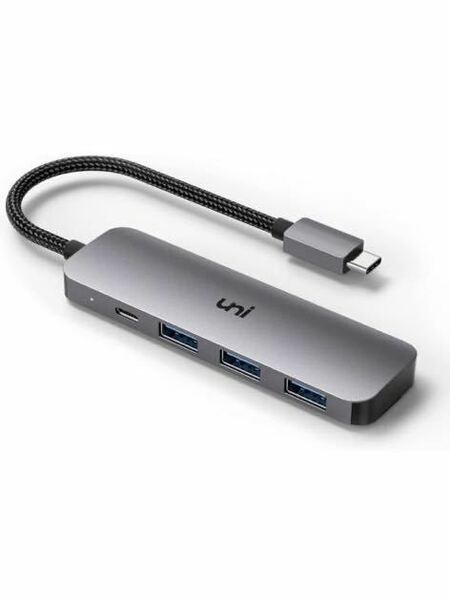 298(USB Cハブ、uni 4-in-1 USB Cアダプター 3つのUSB 3.0ポート付き 100W USB-C PD充電ポート Thunderbolt 3 USB Type C - USB 3.0