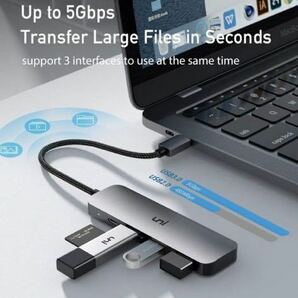 298(USB Cハブ、uni 4-in-1 USB Cアダプター 3つのUSB 3.0ポート付き 100W USB-C PD充電ポート Thunderbolt 3 USB Type C - USB 3.0の画像3