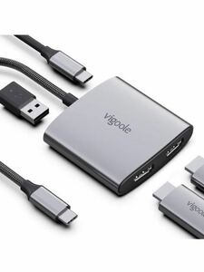 321(Vigoole Hdmi スプリッター デュアル モニター モニター アダプター 拡張ディスプレイ 2 コネクタ ラップトップ usb c ハブ 拡張