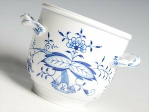 k495 Meissen マイセン ブルーオニオン ベース ボトル クーラー アイスペール キャッシュポット 鉢カバー 飾鉢 飾壷 小物入れ