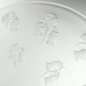 n895 R.LALIQUE ルネ・ラリック 本人作 クリスタル スズラン フラワー レリーフ ① プレート 5枚の画像4