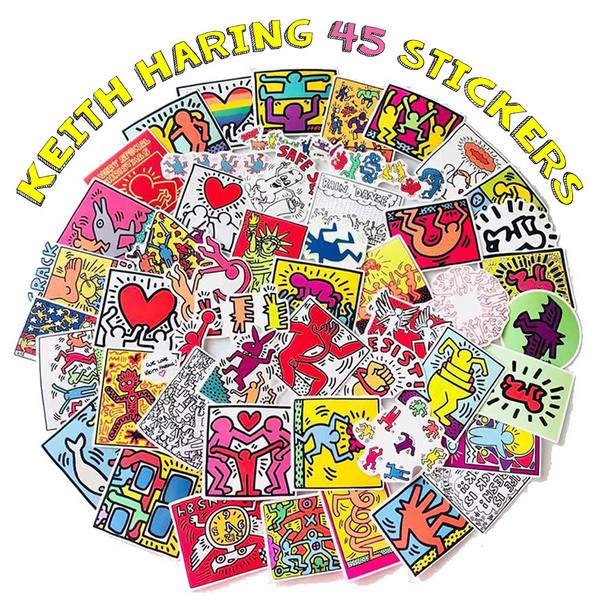 ★SALE★ キースヘリング ステッカー 45枚セット Keith Haring PVC 防水 ポップアート 芸術 Moma