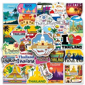 タイ王国 ステッカー 50枚セット PVC 防水 シール タイ Thailand バンコク 東南アジア ビーチ 観光 旅行 海外旅行 仏像の画像9