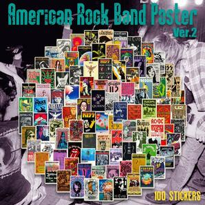 ロックバンド アーティスト ポスター ステッカー 100枚セット Ver.2 PVC 防水 シール ロック rock メタル パンク ハードコアの画像1