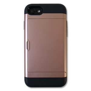 カード収納 iPhoneケース ピンクゴールド iPhoneSE 第2世代 第3世代 iPhone7 iPhone8 対応 液晶フィルム付き