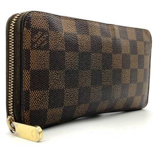 【美品】LOUISVUITTON ルイヴィトン ダミエ エベヌ 長財布 ジッピーウォレット ラウンドファスナー ジップ メンズ レディース N60015 