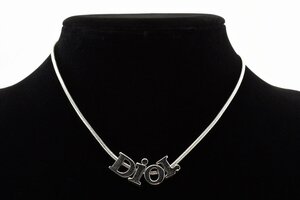 美品 ディオール ロゴ ネックレス シルバー ChristianDior