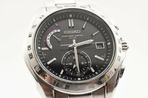 稼働品 セイコー ブライツ ソーラー電波 デイト ワールドタイム メンズ 腕時計 SEIKO