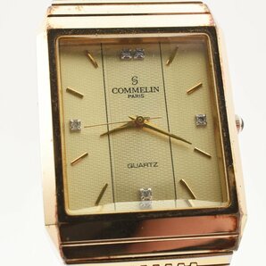 コムラン 石付き スクエア ゴールドクオーツ メンズ 腕時計 COMMELINの画像1