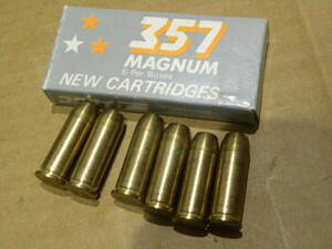 コクサイ　.357マグナム　真鍮　旧カートリッジ　未発火　S&W M10 M64 M65 M19 M28 パイソン　スマイソン　金属モデルにも
