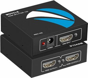 Movcle HDMI 分配器 1入力2出力 HDMI スプリッター 1入力2出力 HDMI 分配器 2画面同時出力 オーディオ同期 4Kx2K/1080P対応