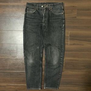 【1000円〜】90s ヒゲ リーバイス 先染め ブラック テーパードデニム Levis 古着 USA 黒 雰囲気◎ レザー 