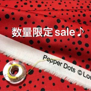ロラライハリス生地　 Pepper Dotsレッド/ブラック