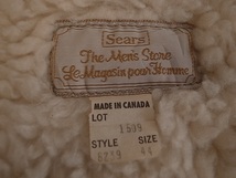 カナダ製 Sears シアーズ 1970年代 ビンテージ コーデュロイ ボア ダッフル ランチ コート ベージュ アメリカ古着 サイズ 44 ２XL 相当_画像8