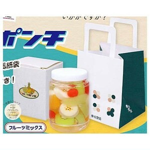 送料200円～☆未使用!J.ドリーム カプセルトイ レトロフルーツポンチ「フルーツミックス」百貨店風紙袋&箱付き マスコット フィギュア 模型