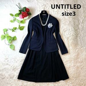  large size *UNTITLED Untitled formal set suit top and bottom no color jacket One-piece L 3 ceremony black dark blue 