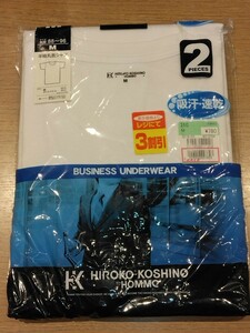 《新品》HIROKO KOSHINO HOMME メンズ 半袖丸首 シャツ 2枚セット Mサイズ 肌着 インナー アンダーシャツ 紳士物 c125/587