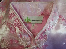 コスプレ衣装 チャイナドレス ロング 袖なし 薄ピンク Sサイズ_画像3