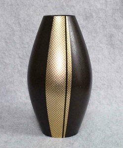 [銅花器f29]◆花瓶　27cm 金彩◆峰雲　壺　VASE