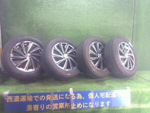 日産 エクストレイル axa RNYTEMPEST? 5穴 PCD114.3 18×7.0 INSET48 ブラック/ポリッシュ 225/60R18 方ベリ有り 溝7mm ★佐川急便4個口★