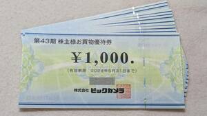 ゆうパケット送料無料《ビックカメラ》株主優待券14枚(14,000円分)